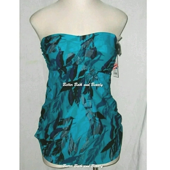 Liz Lange Target Maternity Bandeaukini‎ Swim Suit Pregnancy Top Blue NWOT - Picture 1 of 5